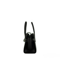 Michael Kors Women's Car Medium Black Gold Saffiano Leather Satchel Handbag Purse Bag - One Size