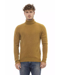 Alpha Studio Men's Brown Alpaca Leather Sweater - 50 IT