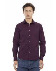 Baldinini Trend Men's Bordeaux Cotton Shirt - 2XL