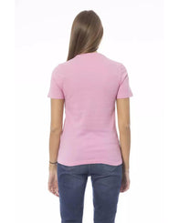 Baldinini Trend Women's Pink Cotton Tops & T-Shirt - L