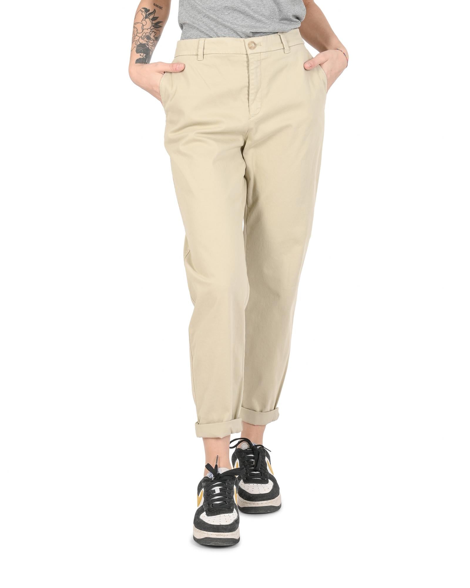 Hugo Boss Women's Cotton blend beige trousers in Beige - 38 EU