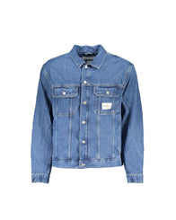 Calvin Klein Men's Blue Cotton Jacket - L