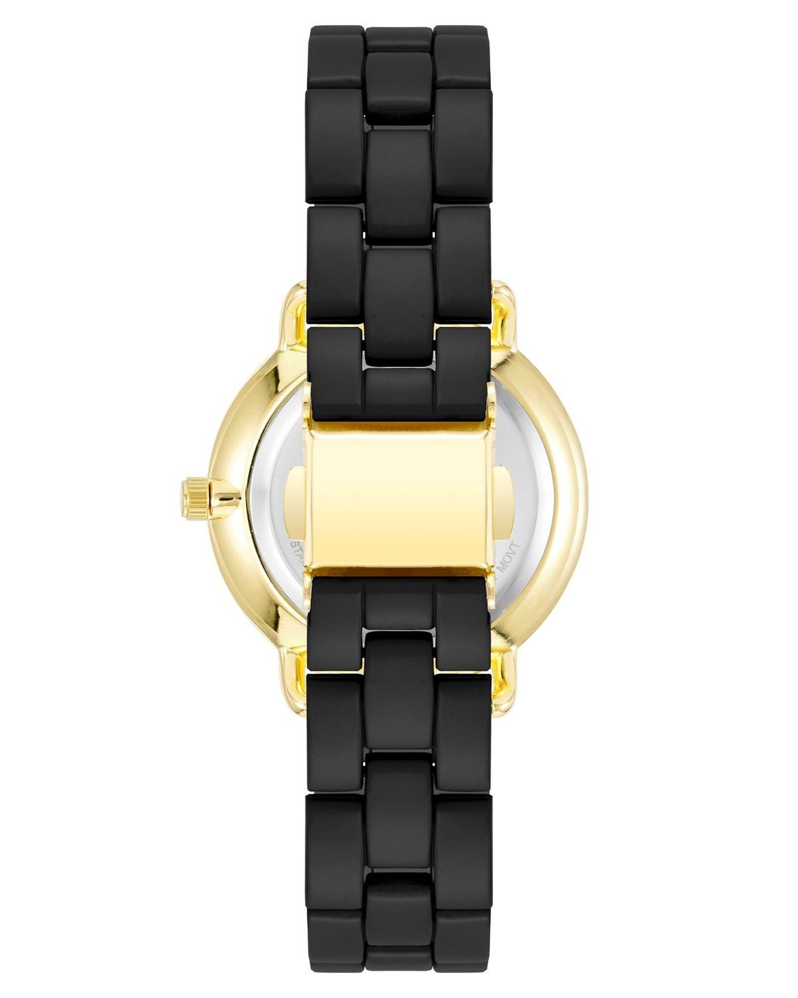 Gold Fashion Watch with Rhine Stone Facing One Size Women