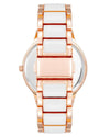 Rose Gold Analog Fashion Watch with Rhine Stone Detail One Size Women