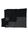 Dolce & Gabbana Men's Black Gray Stripe Wool Neck Wrap Shawl Scarf - One Size