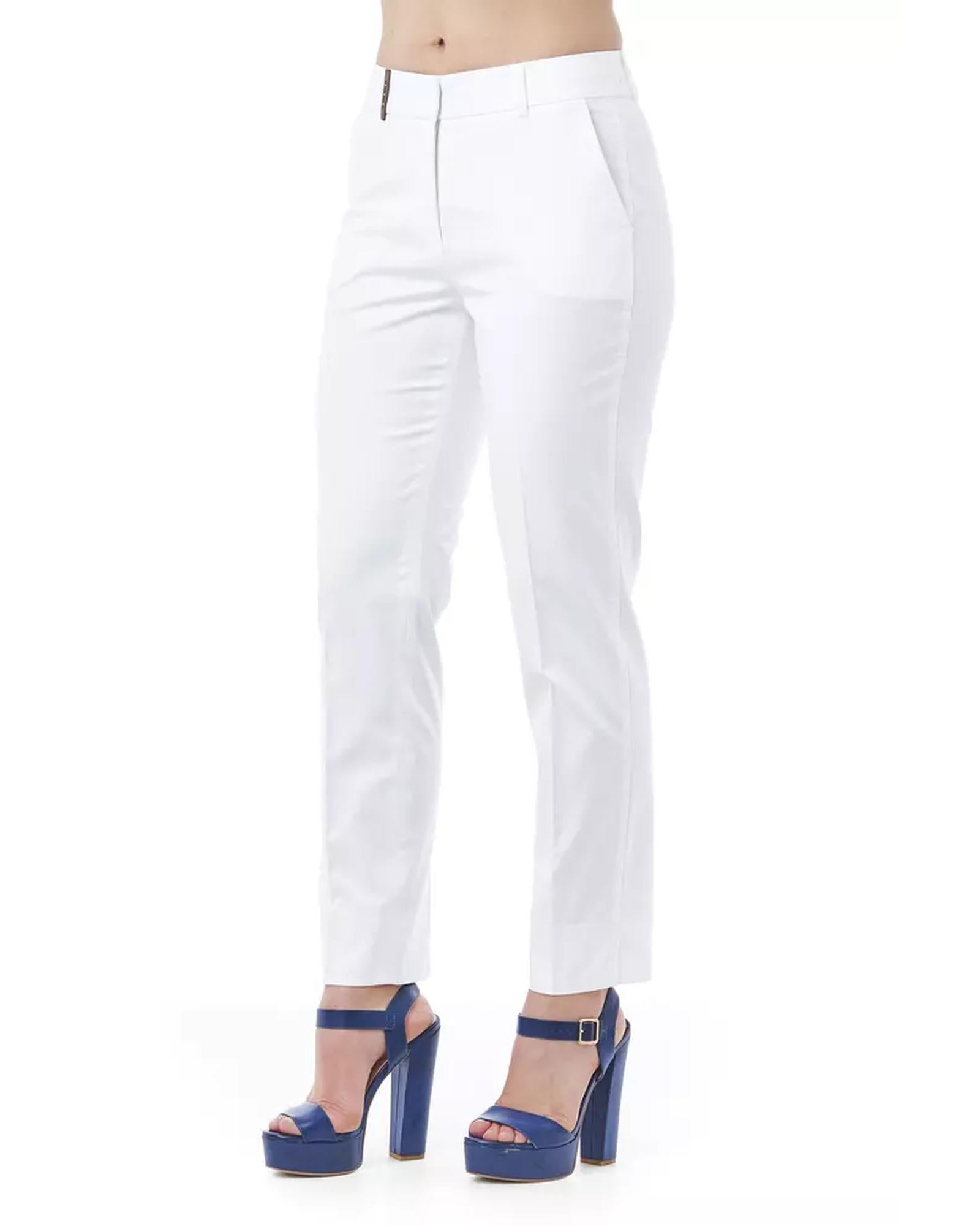 Regular Fit Stretch Pants with Shaped Front Pockets and Threaded Back Pockets 50 IT Women