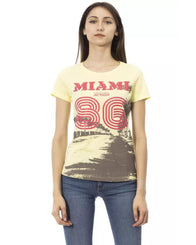 Trussardi Action Women's Yellow Cotton Tops & T-Shirt - L