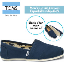 TOMS Mens Canvas Espadrilles Alpargata Shoes Slip On Classic - Navy