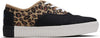 TOMS Womens Casual Canvas Shoes Sneakers Flats Low Cut - Black/Leopard - US Women 6