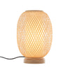 Natural Woven Bamboo Oval Table Lamp Light Shade Boho Tropical Coastal