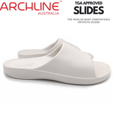 Archline Rebound Orthotic Slides Flip Flop Thongs Slip On Arch Support - White - Euro 39