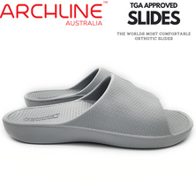 Archline Rebound Orthotic Slides Flip Flop Thongs Slip On Arch Support - Stone Grey - Euro 45