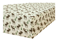 Queen 100% Cotton Flannelette Fitted Bed Sheet Authentic Flannel - Beige Reindeer