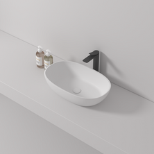 Low Sided Oval Shaped Basin Cast stone - Solid Surface Basin 600mm