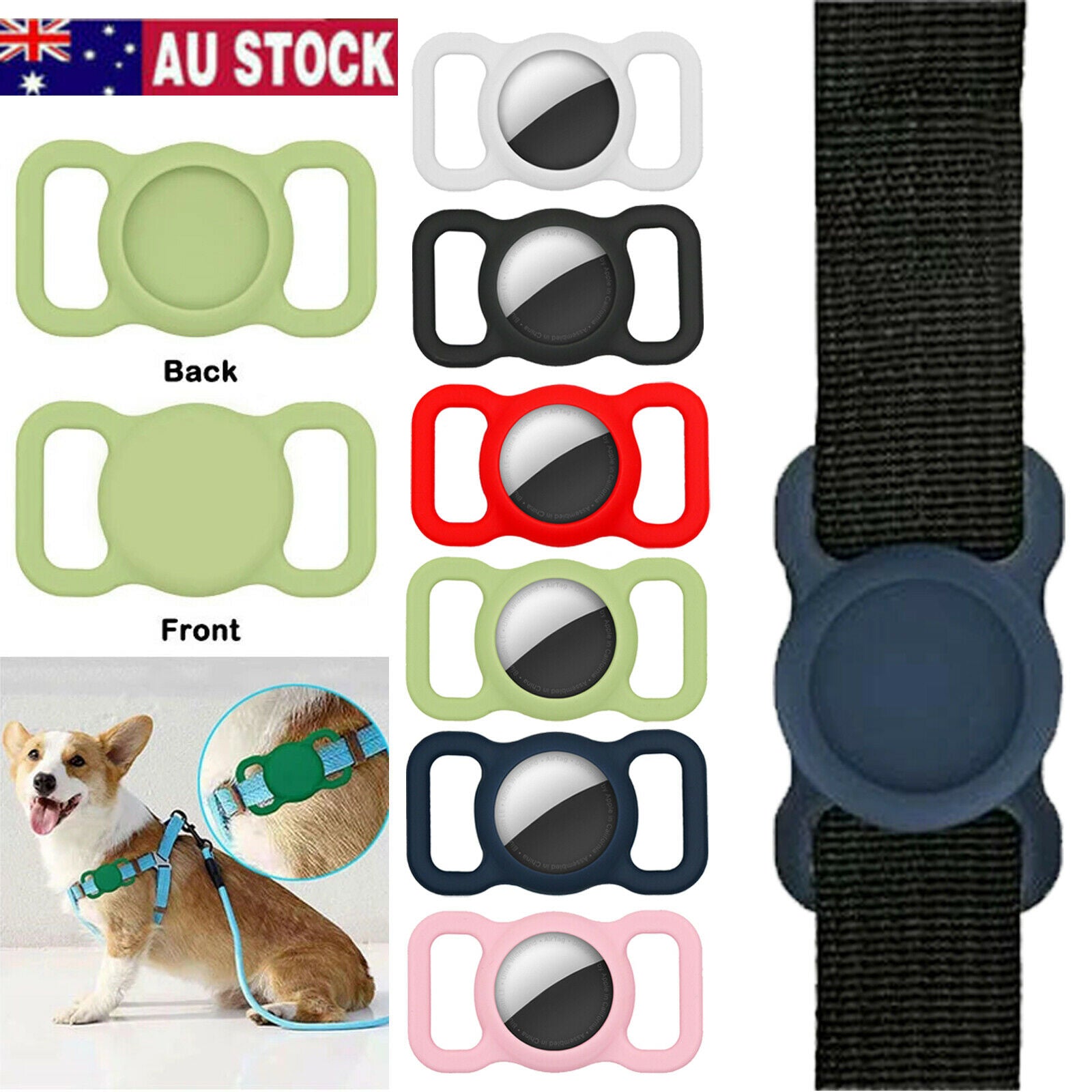 Silicone Pet Protective Case for Airtag Loop Apple GPS Finder Dog Cat Collar AU