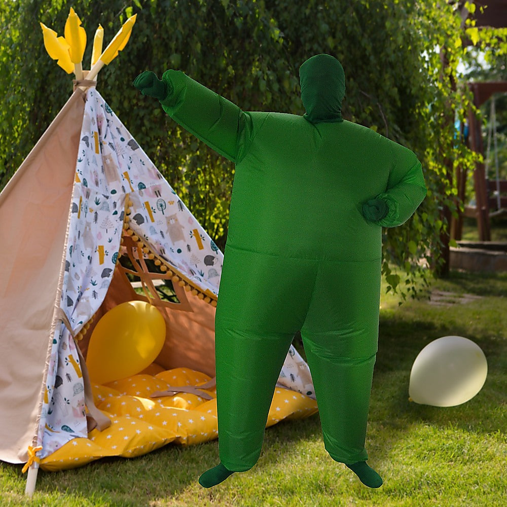 Go Green Inflatable Costume Fancy Dress Suit Fan Operated