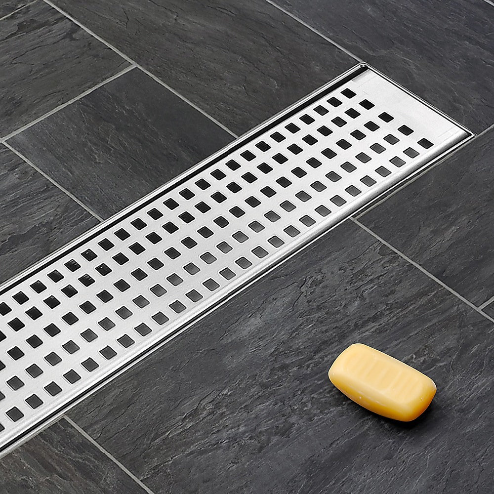 900mm Bathroom Shower Stainless Steel Grate Drain w/Centre outlet Floor Waste Square Pattern