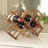 Wooden Wine Rack Freestanding 10 Bottles Countertop Storage