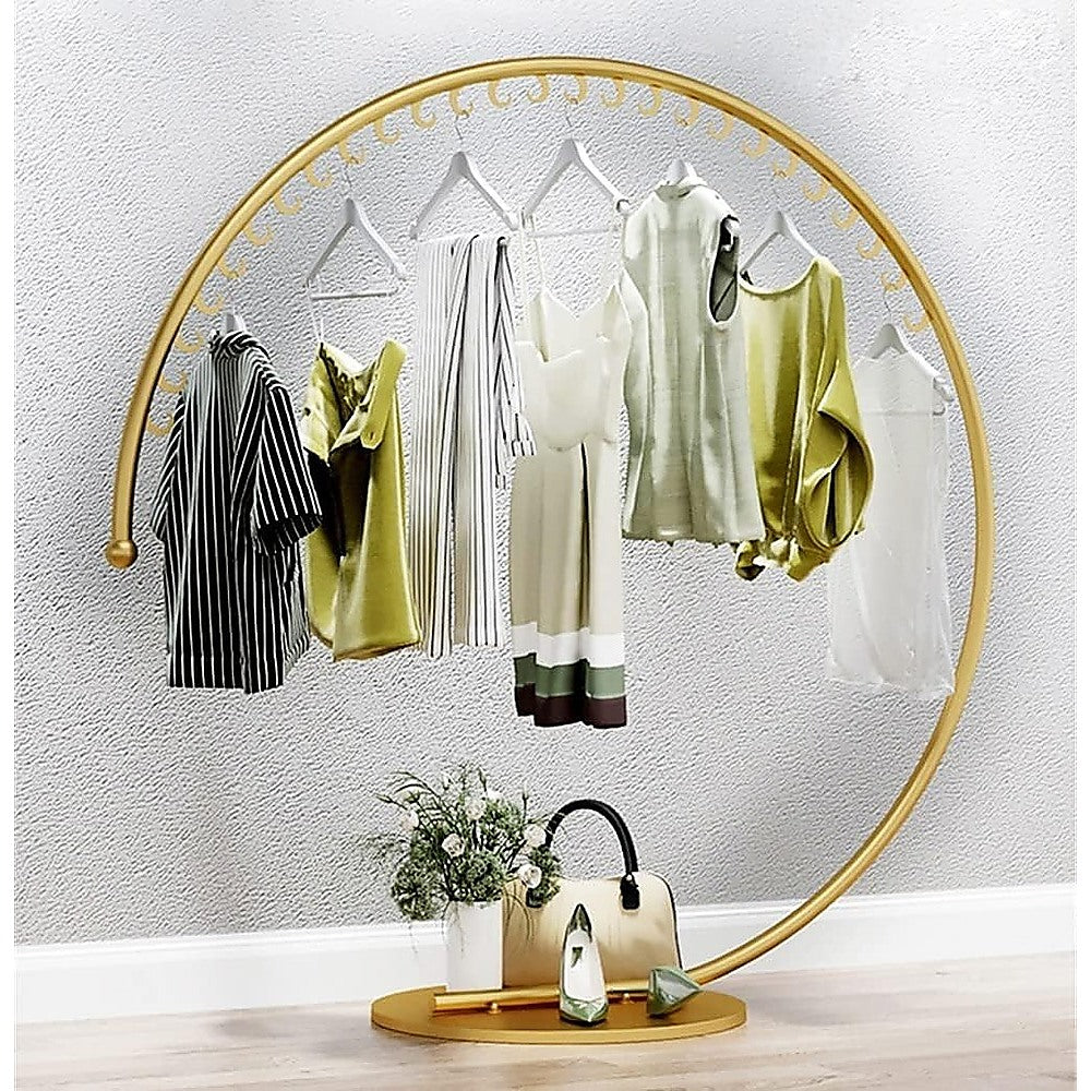 Commercial Clothing Floor-Standing Hanger High Capacity Curved Clothes Bar Storage Rack 160cm