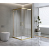 Adjustable 1200x1000mm Double Sliding Door Glass Shower Screen in Gold