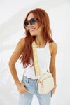 Vegan PU Leather California Crossbody - Ivory