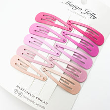 MANGO JELLY Everyday Snap Hair Clips (5cm) - Just Pink - Three Pack