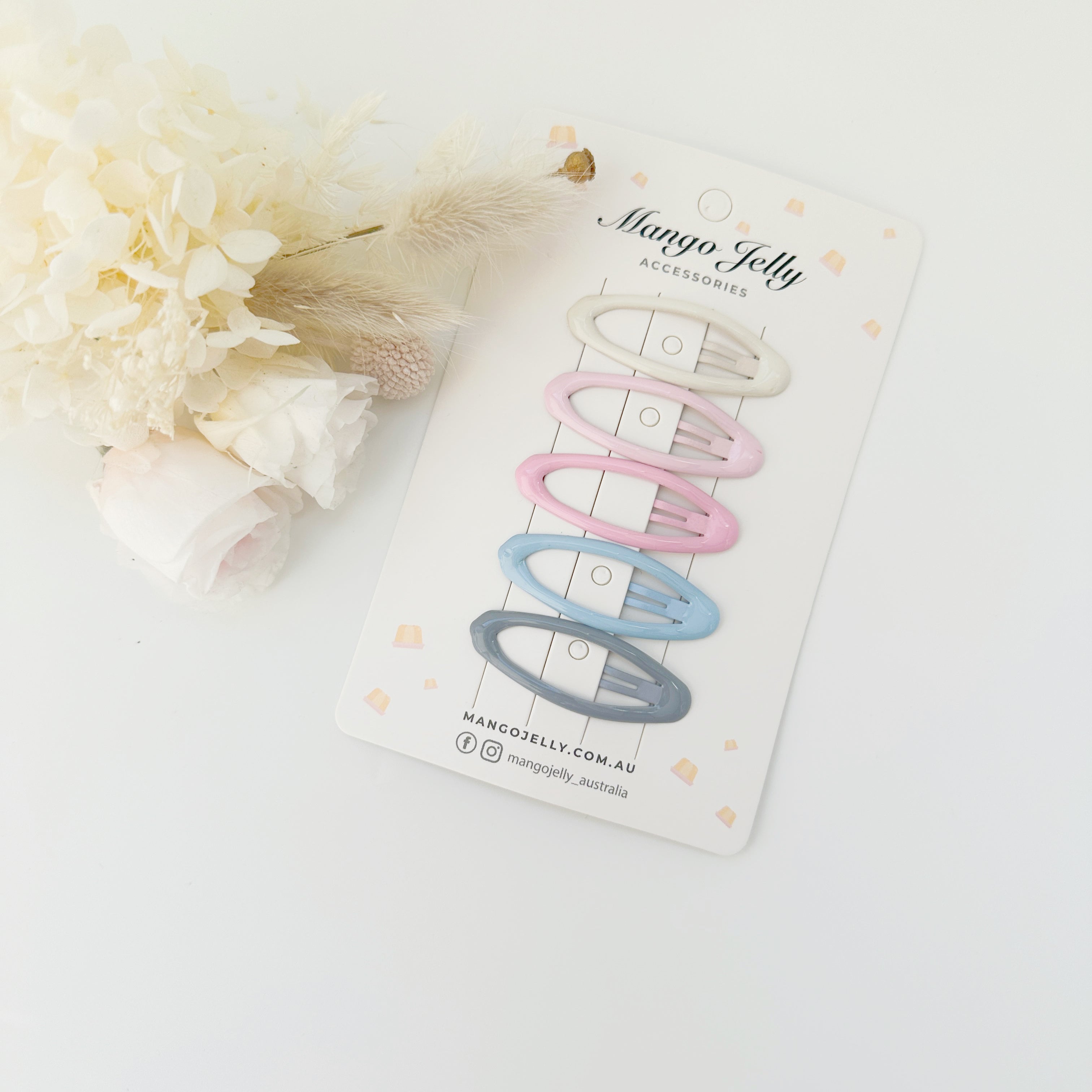 MANGO JELLY Butter Cream Hair Clips Collection - Ice cream Oval - One Pack