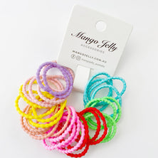MANGO JELLY Kids Hair Ties (3cm) - Bubbly Neon - Six Pack