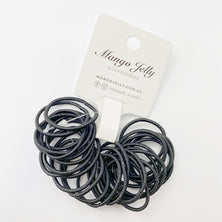 MANGO JELLY Kids Hair Ties (3cm) - Classic Black - Three Pack