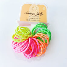 MANGO JELLY Kids Hair Ties (3cm) - Silky Pop Neon - One Pack