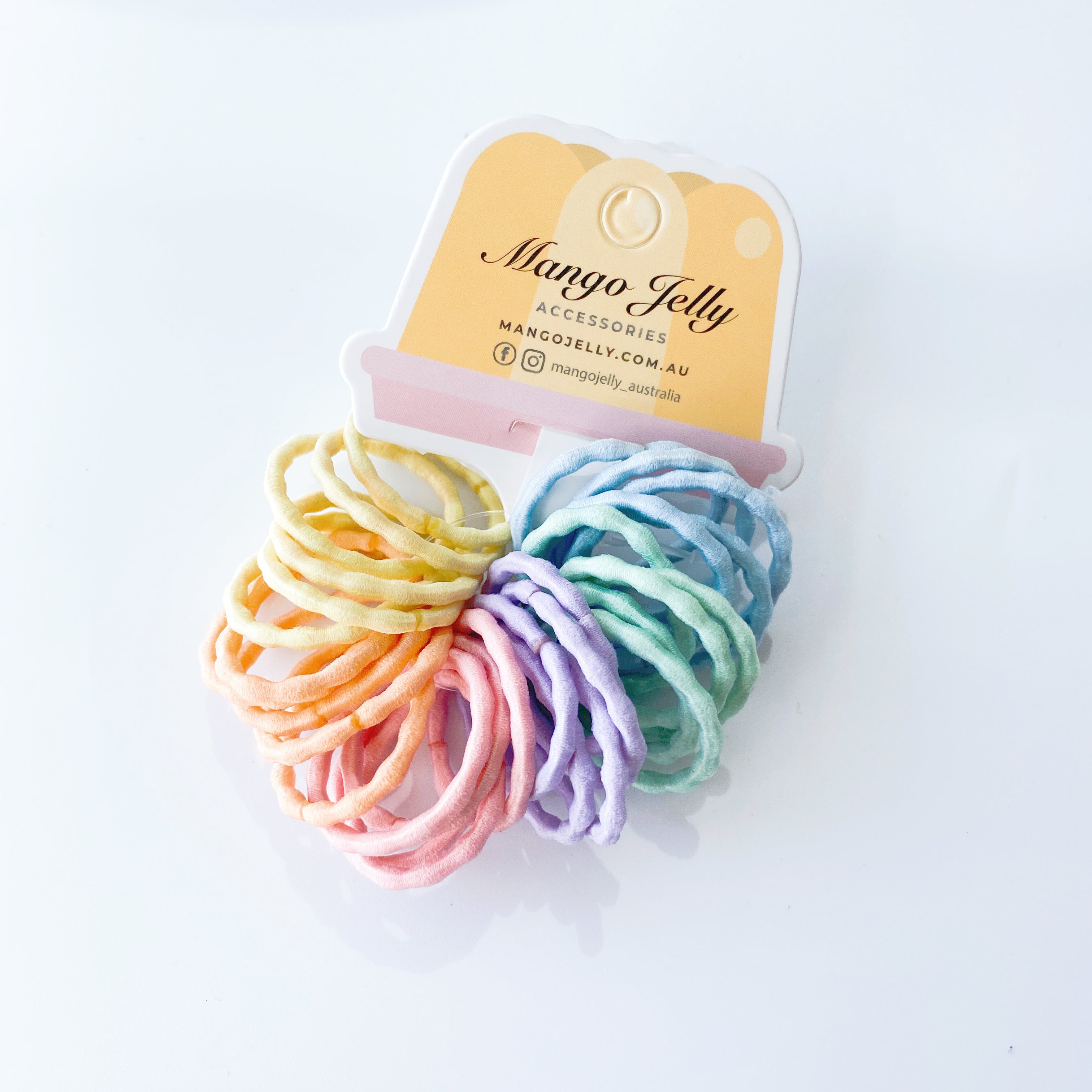 MANGO JELLY Kids Hair Ties (3cm) - Silky Pop Pastel - One Pack