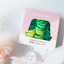 MANGO JELLY Metal Free Hair Ties (3cm) - Green 36P -Twin Pack