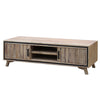 TV Cabinet with 2 Storage Drawers Cabinet Solid Acacia Wooden Entertainment Unit in Sliver Bruch Colour