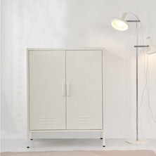 Artiss Sweetheart Metal Locker Storage Shelf Shoe Cabinet Buffet Sideboard White