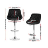 Artiss Set of 4 Bar Stools PU Leather Diamond Style - Black