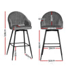 Artiss Set of 2 Bar Stools Kitchen Stool Dining Chairs Velvet Chair Barstool Grey Mesial