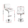 Artiss Set of 2 PU Leather Gas Lift Bar Stools - White and Chrome