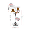 Artiss Wooden PU Leather Bar Stool - White and Chrome