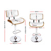 Artiss Wooden Gas Lift Bar Stool - White and Chrome