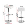 Artiss Set of 2 PU Leather Wave Style Bar Stools - White