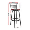 Artiss Set of 2 PU Leather Bar Stools - Black and Steel