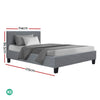 Artiss Neo Bed Frame Fabric - Grey King Single