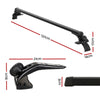 Universal Car Roof Racks Pod Aluminium Cross Bars Adjustable 145cm Black