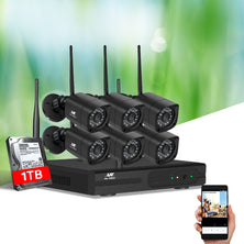 UL-tech CCTV Wireless Security Camera System 8CH Home Outdoor WIFI 6 Square Cameras Kit 1TB