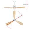 Devanti 52'' Ceiling Fan LED Light Remote Control Wooden Blades Timer Fans