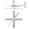 Devanti 52'' Ceiling Fan w/Light w/Remote Timer - Silver