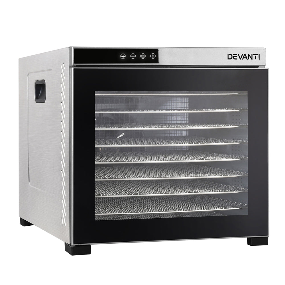 Devanti Food Dehydrators Beef Jerky Dehydrator Fruit Dryer Stainless Steel