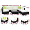 Gardeon 8PC Sofa Set with Storage Cover Outdoor Furniture Wicker