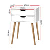 Artiss Bedside Tables Drawers Side Table Nightstand Wood Storage Cabinet White