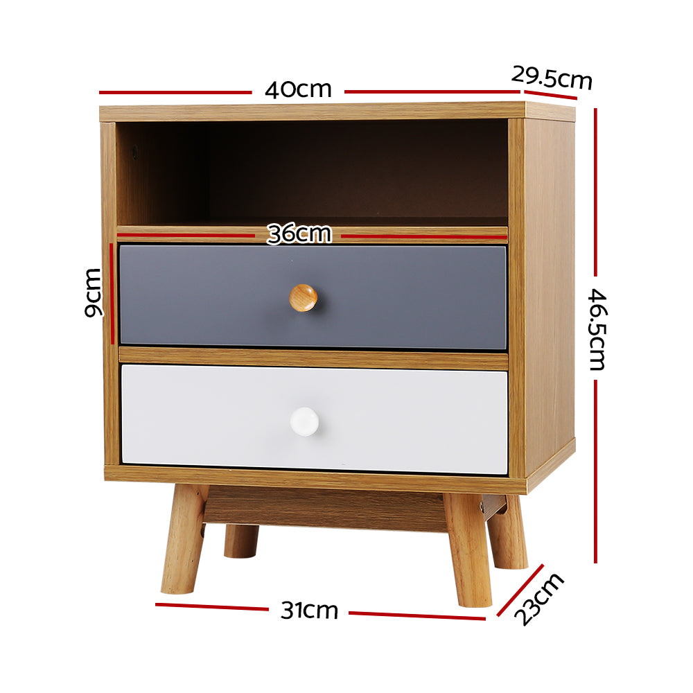 Artiss Wooden Bedside Table